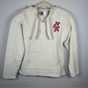 Grateful Dead Dancing Swirling Bears Graphic Baja Knit Unisex 100% Cotton Hoodie